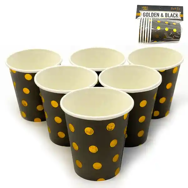 Vaso Golden Black 6 Unidades