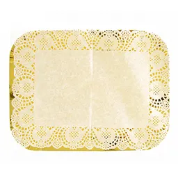 Bandeja Rectangular Blonda Dorado 39 X 29 Cm