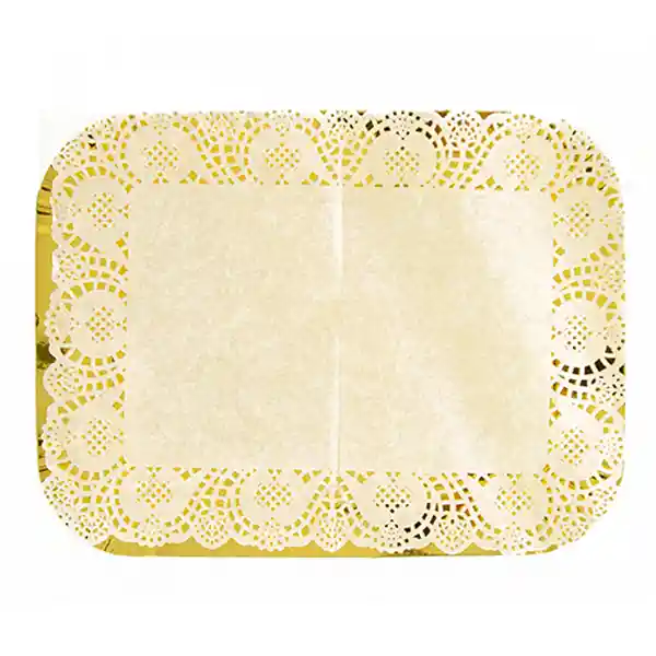 Bandeja Rectangular Blonda Dorado 39 X 29 Cm