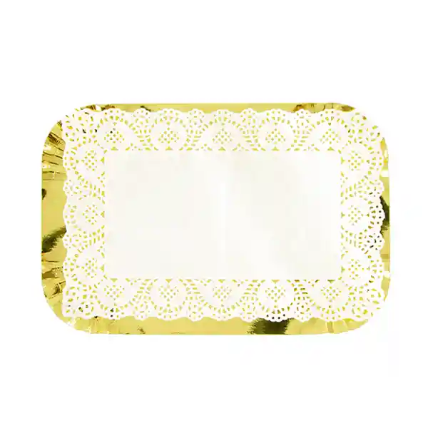 Bandeja Rectangular Blonda Dorado 35 X 25 Cm