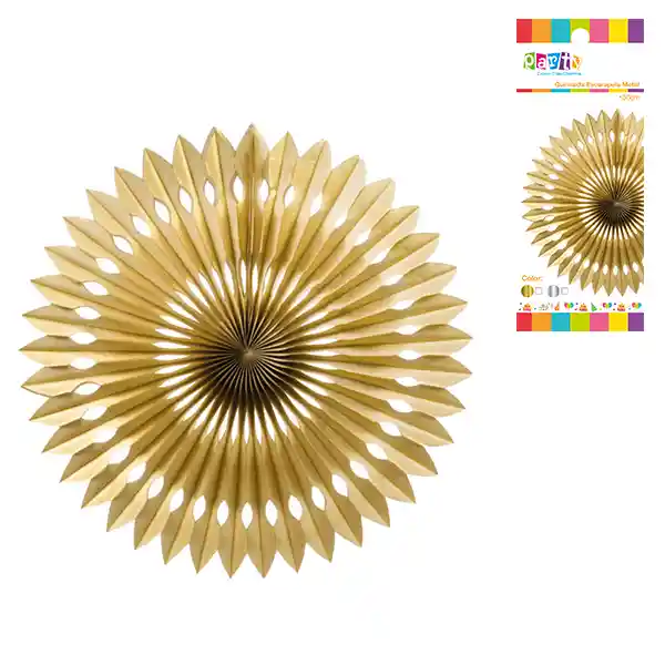Guirnalda Escarapela Metalizada Dorada 30 Cm