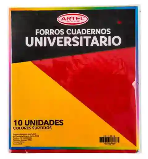 Bolsa 10 Forros Cuaderno Universitario Colores