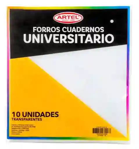 Bolsa 10 Forros Cuaderno Universitario Transparente