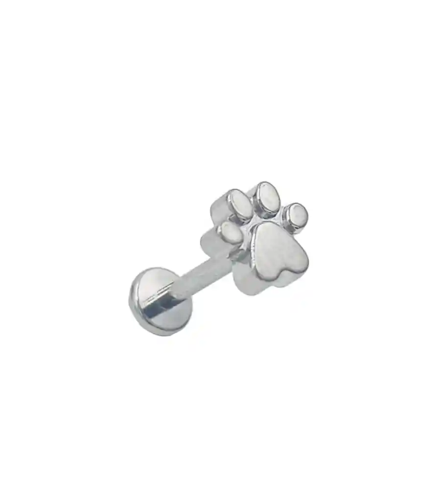 Piercing Labret F136 G23 Titanio Huella Perro Gato