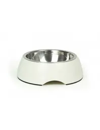 Plato Melamina + Inox Blanco L