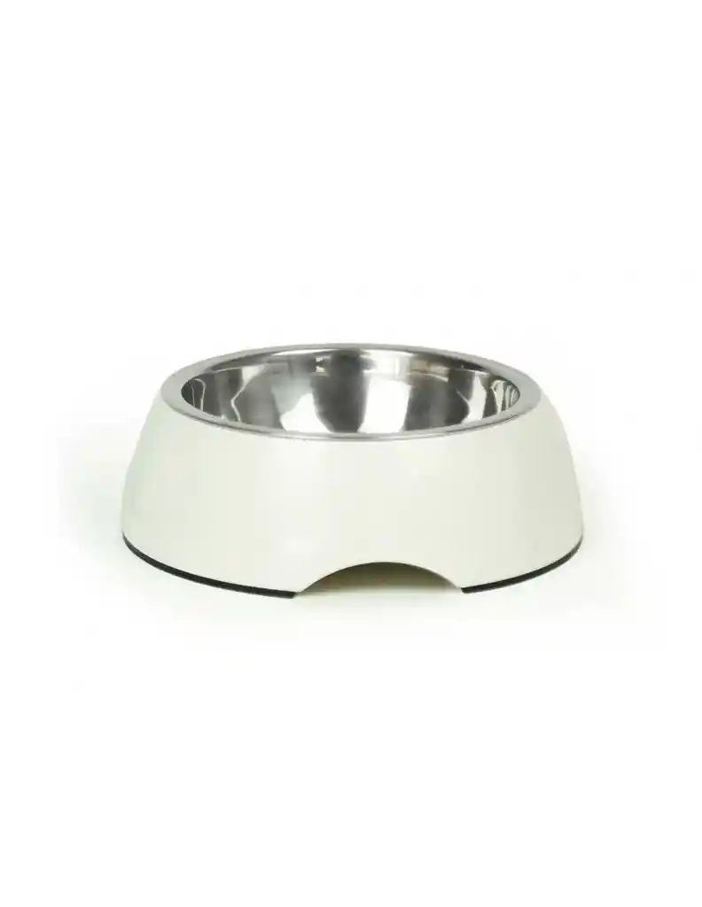 Plato Melamina + Inox Blanco L