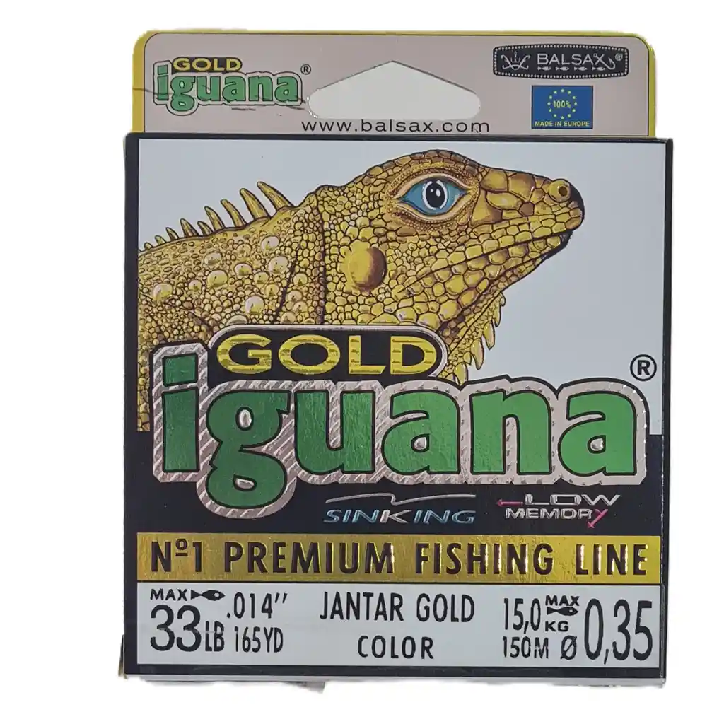 Nylon Balsax Iguana Gold 0,35mm 150mtros 15kg Jandar Gold Sinking