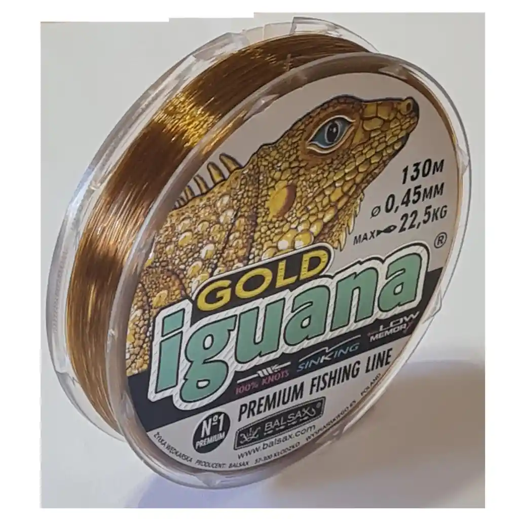 Nylon Balsax Iguana Gold 0,45mm 130mtros 22,5kg Jandar Gold Sinking