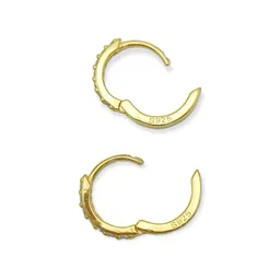 Argollas Pave 6mm Piercing Básico Plata Chapada Oro 18kl