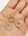 Pack 2 Aros Argolla + 1 Earcuff Plata Fina Ley S925 Chapado Oro 18kl