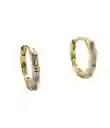 Aros Argollas Spotlight 9mm Circonios Plata S925 Chapada Oro