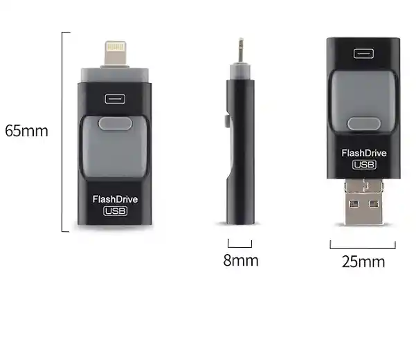 Pendrive Otg 4 En 1 Usb Micro Usb Tipo C Lighting Para Iphone Booteable 8 Gb Gigabite Unidad Flash Para Tv Y Musica Al Por Mayor