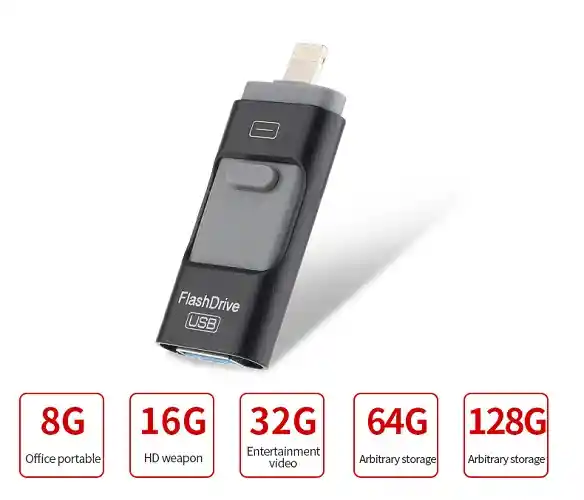 Pendrive Otg 4 En 1 Usb Micro Usb Tipo C Lighting Para Iphone Booteable 8 Gb Gigabite Unidad Flash Para Tv Y Musica Al Por Mayor