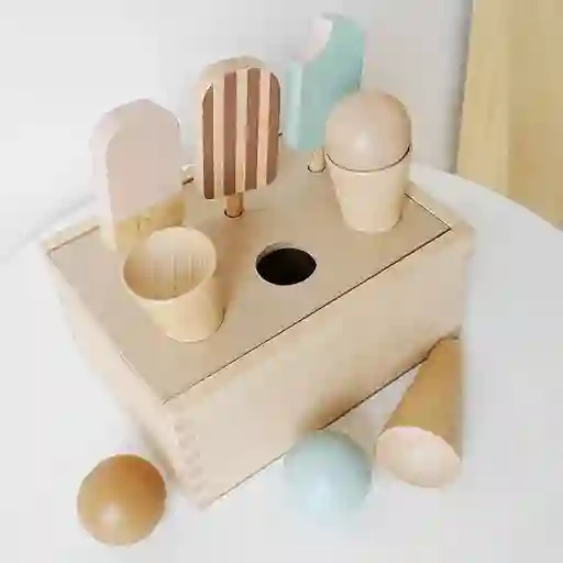 Set De Helados De Madera