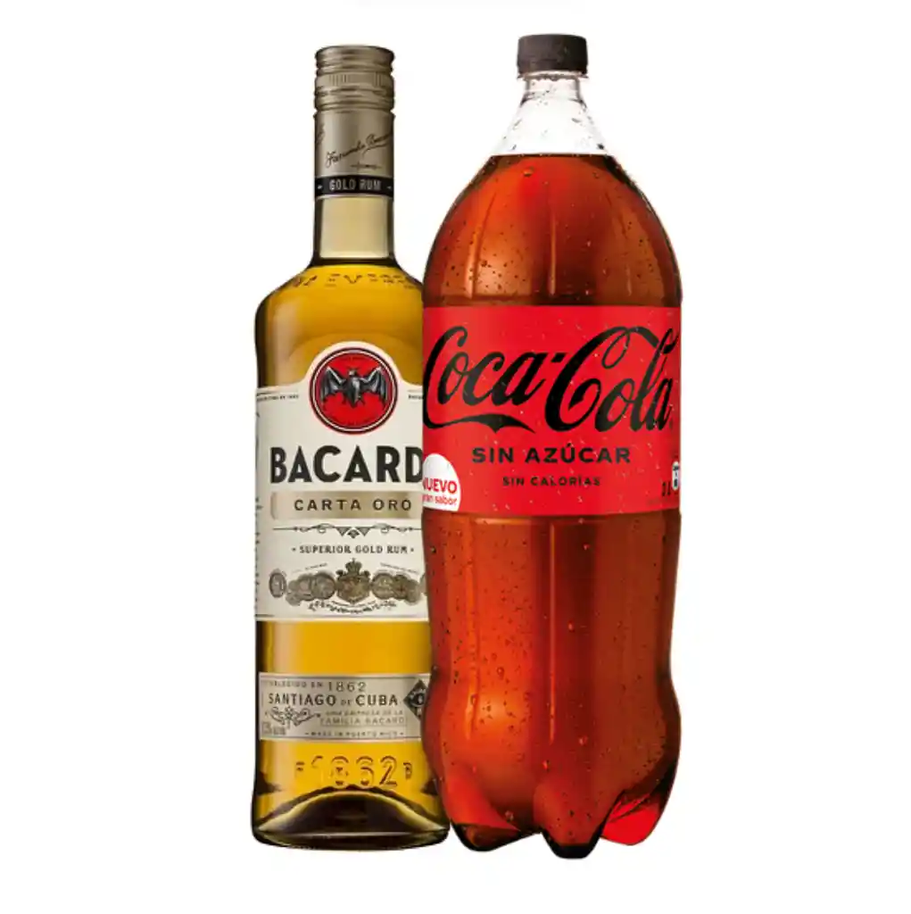 Promo Ron Bacardí 750ml + Coca Cola Zero 3l