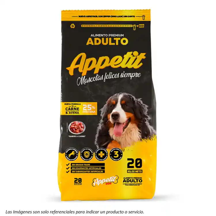 Appetit Perro Adulto Razas Medianas - Carne Y Avena 20kg