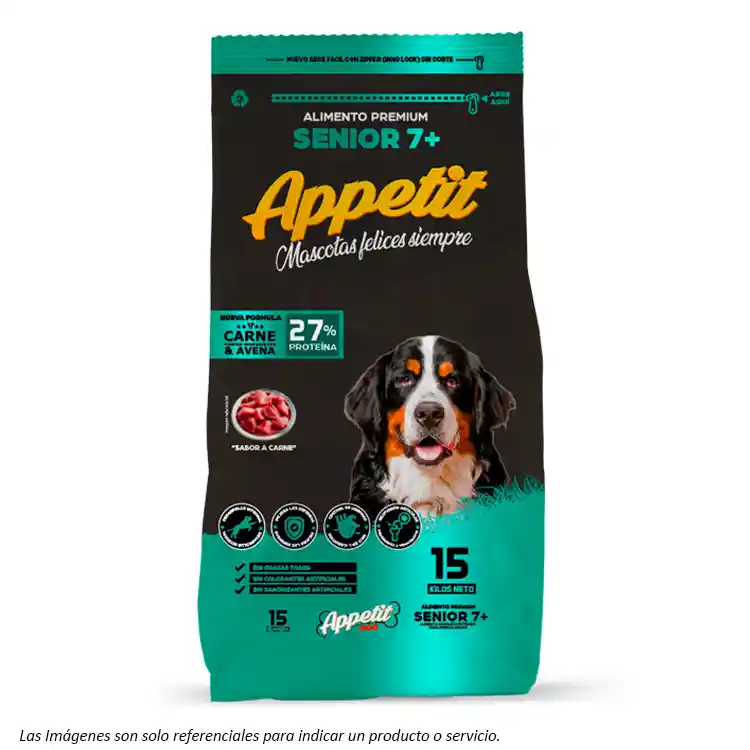 Appetit Perro Senior 7+ Carne Y Avena 15kg