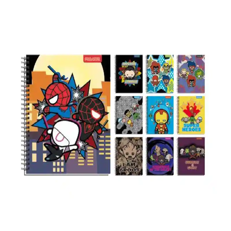 Cuaderno Universitario Marvel Kawai 100 Hojas Tapa Dura Proarte