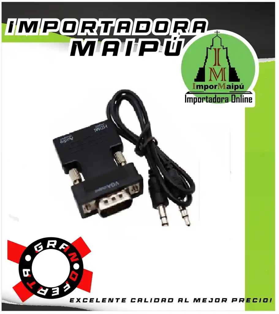 Adaptador Vga A Hdmi Y Audio Plug Jack 3,5 Convertidor Vga Macho A Hdmi Hembra Con Audio