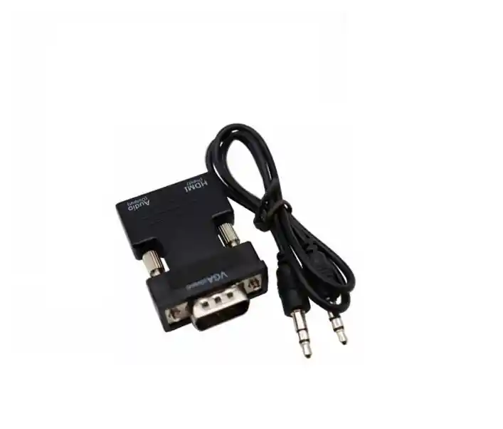 Adaptador Vga A Hdmi Y Audio Plug Jack 3,5 Convertidor Vga Macho A Hdmi Hembra Con Audio