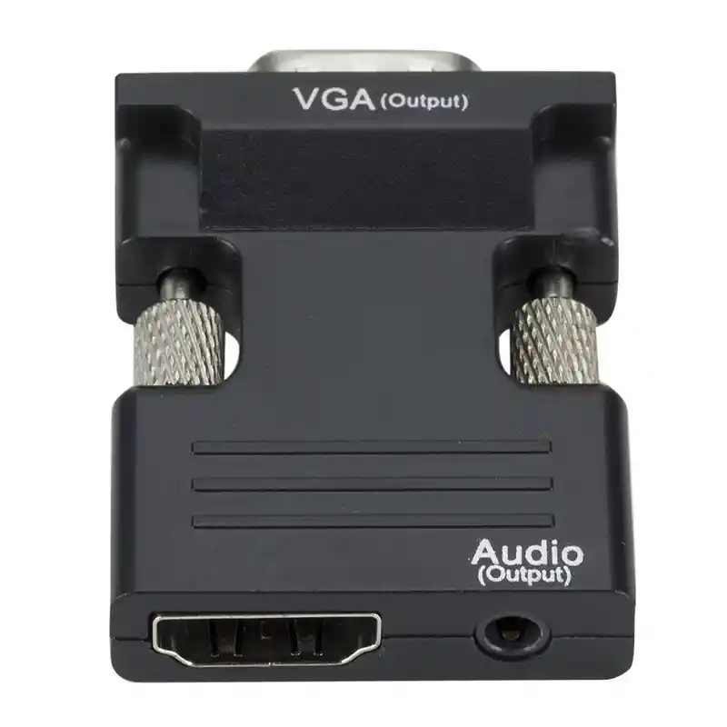 Adaptador Vga A Hdmi Y Audio Plug Jack 3,5 Convertidor Vga Macho A Hdmi Hembra Con Audio