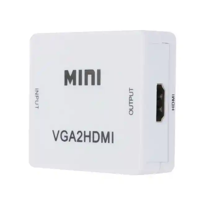 Adaptador Vga A Hdmi Hdtv Convertidor Vga Hembra A Hdmi Hembra Con Audio Jack 3.5 Cuadrado