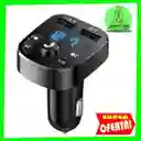 Adaptador Transmisor Bluetooth Fm Radio Cargador Celular 2,1a 2 Usb Encendedor Cenicero Manos Libres