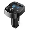 Adaptador Transmisor Bluetooth Fm Radio Cargador Celular 2,1a 2 Usb Encendedor Cenicero Manos Libres