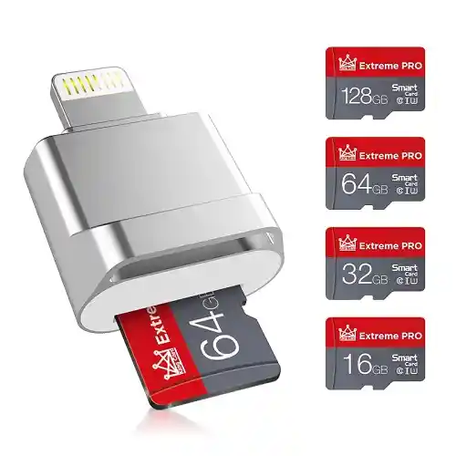 Adaptador Para Iphone Ligthning A Lector Tarjeta Memoria Para Iphone A Micro Sd