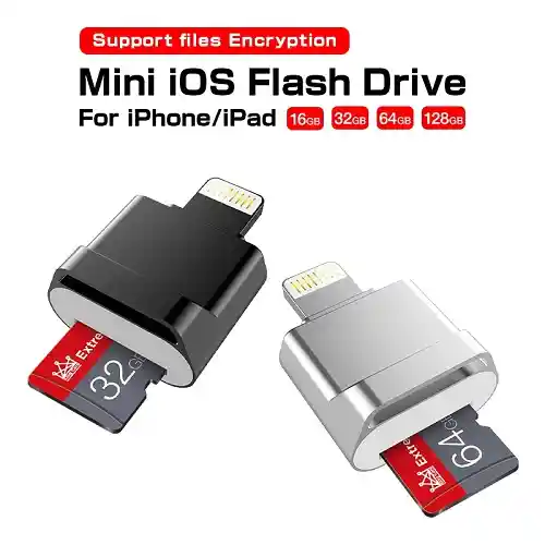 Adaptador Para Iphone Ligthning A Lector Tarjeta Memoria Para Iphone A Micro Sd