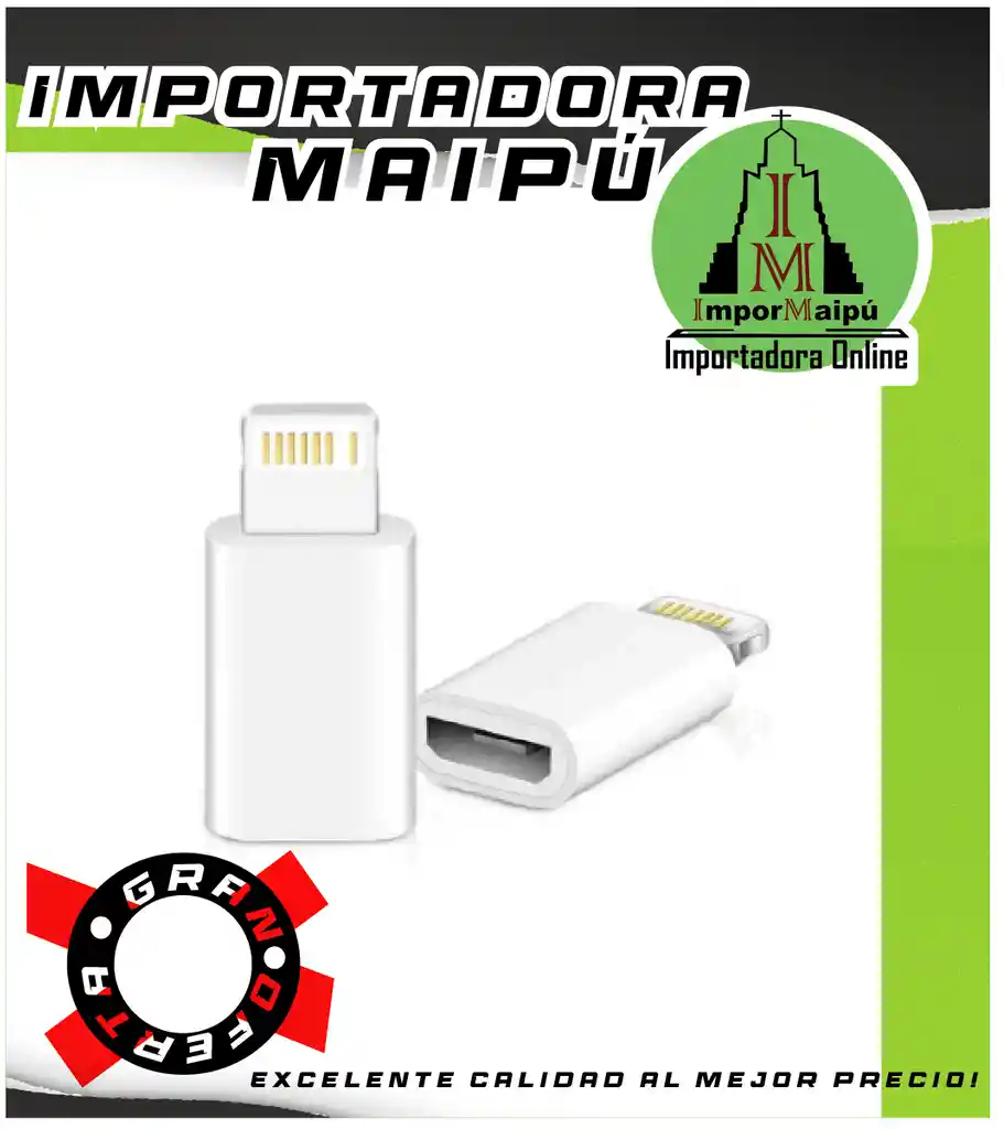 Adaptador Para Iphone Lightning Otg De 8 Pines Macho A Micro Usb V8 Hembra Conector Hembra