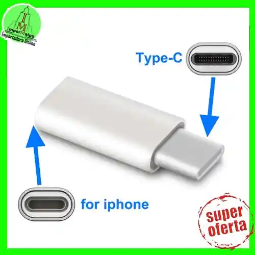 Adaptador Para Iphone Lightning A Tipo C Otg De 8 Pines Iphone Hembra A Conector Tipo C Macho