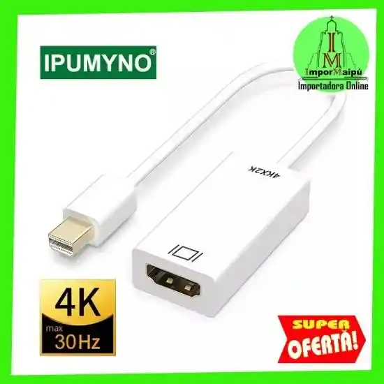 Adaptador Mini Displayport A Hdmi 4k Ultra Hd Para Macbook Thunderbolt Convertidor A Cable Hdmi Conversor