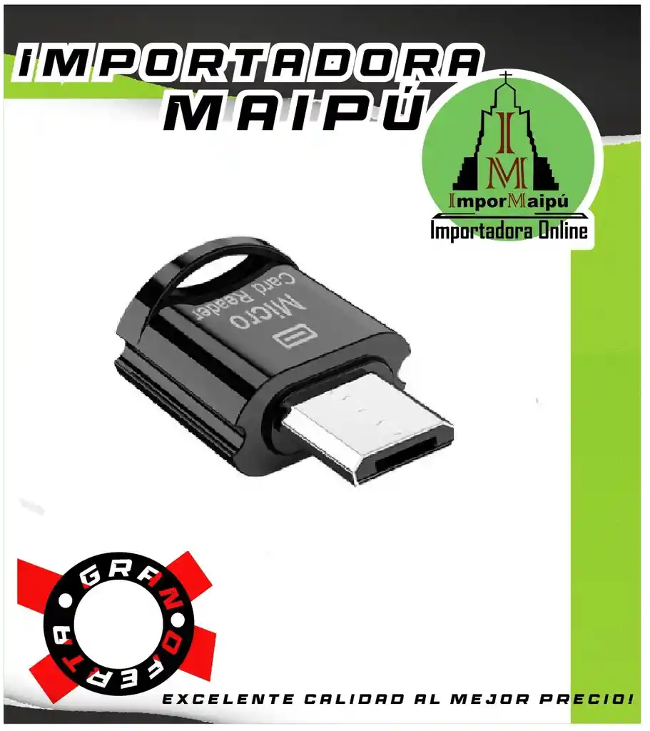 Adaptador Micro Usb A Lector Tarjeta De Memoria Micro Sd Para Celulares Porta Memoria Android, Samsung, Huawei, Etc.