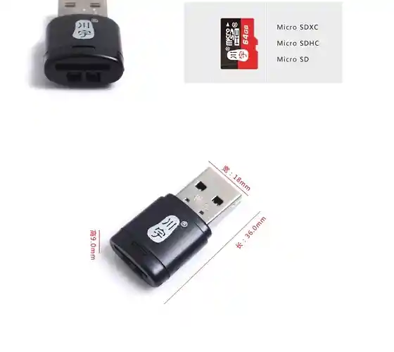 Adaptador Micro Sd A Usb Mini Muy Pequeño Lector Tarjeta De Memoria Sd A Usb Portamemoria