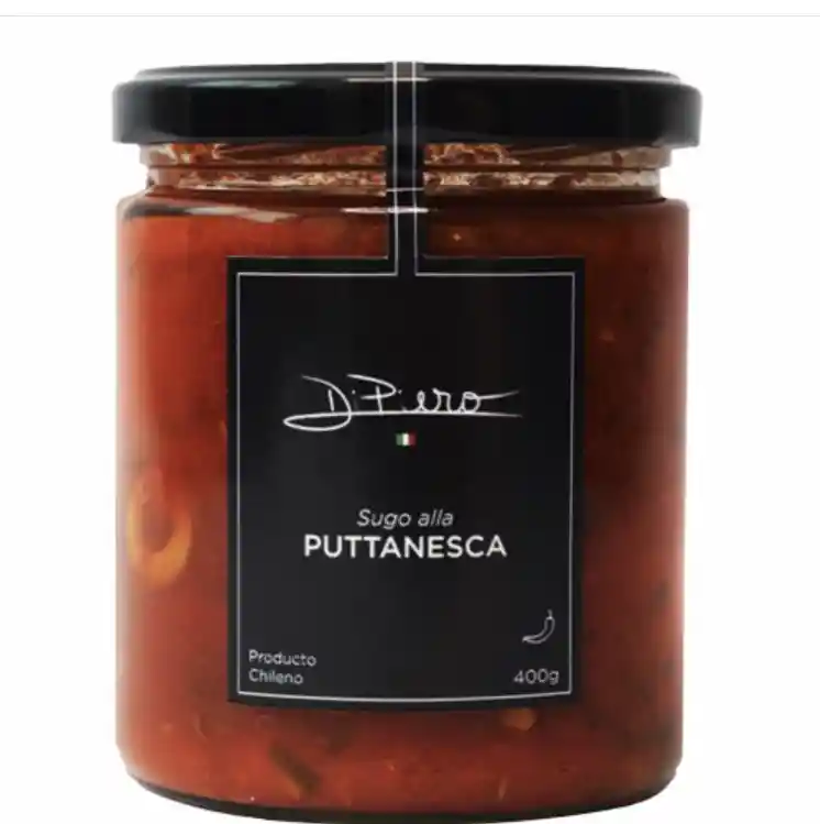 Sugo Alla Puttanesca (tomate Con Aceitunas Y Alcaparras) 400 Grs.