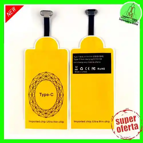 Adaptador De Carga Carga Rapida 2 A Receptor Cargador Inalambrico Qi Tarjeta De Carga Tipo C (tipo C)