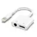 Adaptador De Audio Y Carga Para Iphone 2 En 1 Conector Compatible Iphone A Jack 3,5 Auxiliar Original