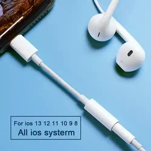 Adaptador Audífonos Para Iphone Sin Bluetooth Original Lightning Certificado A Cable Audio Jack 3,5 Auxiliar