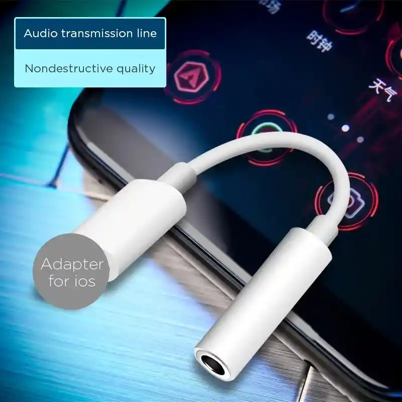 Adaptador Audífonos Para Iphone Sin Bluetooth Original Lightning Certificado A Cable Audio Jack 3,5 Auxiliar