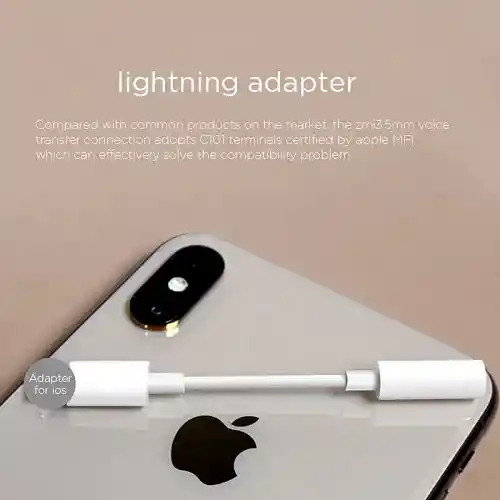 Adaptador Audífonos Para Iphone Sin Bluetooth Original Lightning Certificado A Cable Audio Jack 3,5 Auxiliar