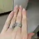 Anillo De Titanio Mujer Brillante Con Zirconios Y Colgante A La Moda Retro Exclusivo