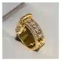 Anillo De Titanio Mujer Brillante Con Zirconios Y Colgante A La Moda Retro Exclusivo