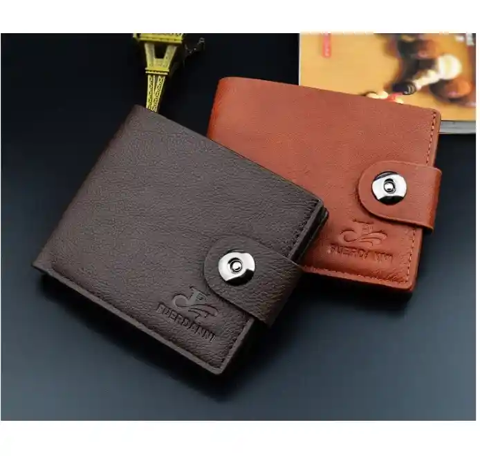 Billetera Cuero Hombre Cartera Caballero Elegante Formal Fuerdanni Café