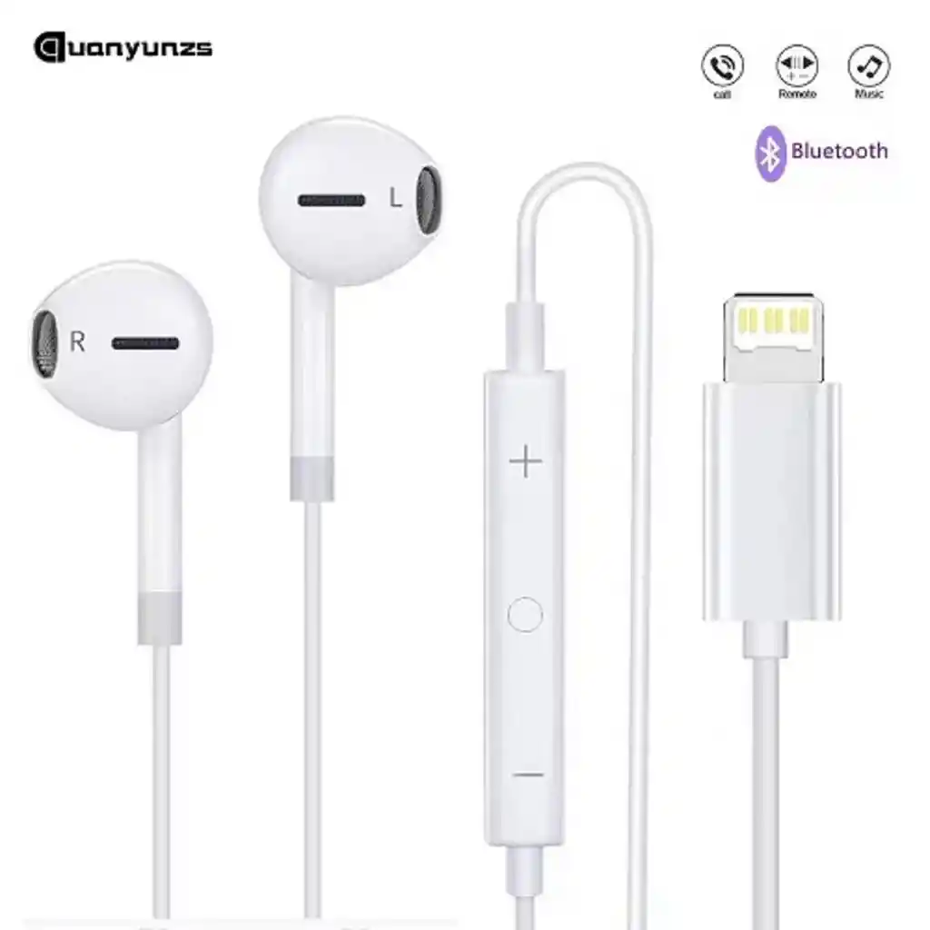 Audífonos Con Cable Compatible Iphone Ligthining Microfono Manos Libres