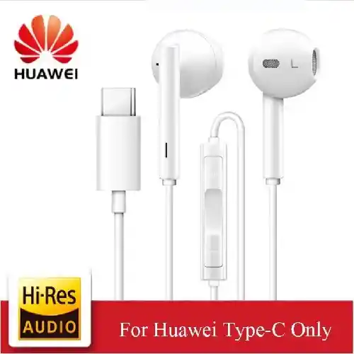 Audífonos Con Cable Tipo C Huawei Cm33 Convencionales Con Micrófonos Y Manos Libres