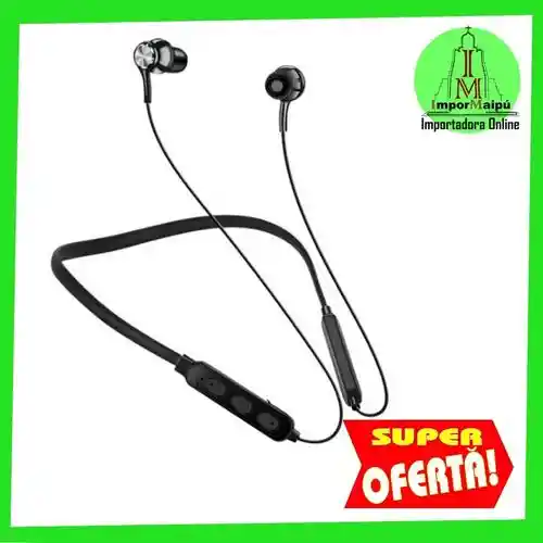 Audífonos Bluetooth Auriculares Manos Libres Recargables Usb Gamer 7 Hrs Collar Semirigido Magneticos (negros)