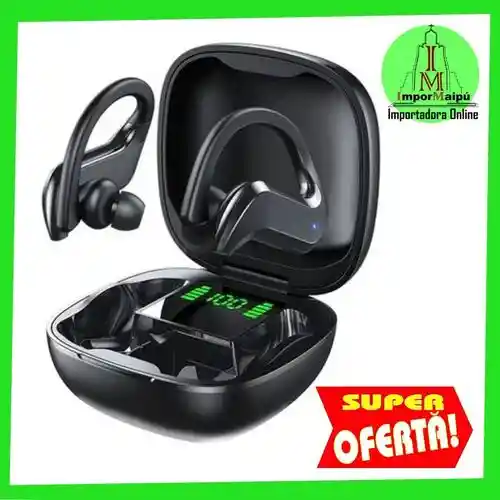 Audifonos Bluetooth Auriculares Inalambrico Recargable 6hrs Gancho Con Microfonos Manos Libres Md03 Gamer Caja Carga Extras (negros)