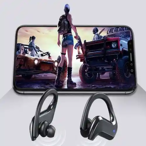 Audifonos Bluetooth Auriculares Inalambrico Recargable 6hrs Gancho Con Microfonos Manos Libres Md03 Gamer Caja Carga Extras (negros)