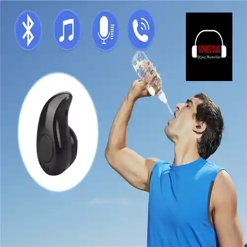 Audífono (1) Bluetooth Recargable 2hrs Auricular Inalámbrico Con Micrófono Y Manos Libres (muela) Negro